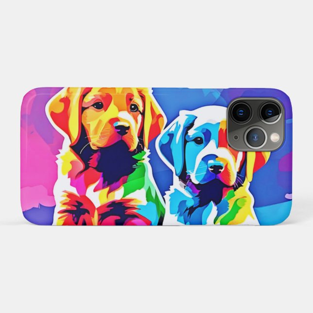 Coques Case-Mate iPhone Pups Arc En Ciel : Duo Joueur (Dos (Horizontal))