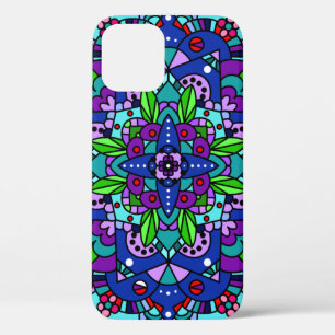 Case-Mate iPhone Case Purple, bleu Mandala Résumé Conception