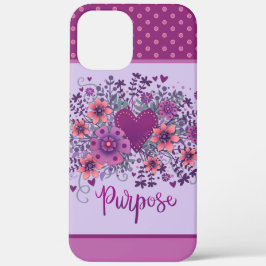 Case-Mate iPhone Case Purple Floral Coeur Objectif Inspirivité