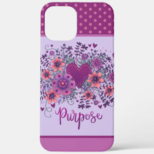 Case-Mate iPhone Case Purple Floral Coeur Objectif Inspirivité
