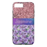 Purple Floral Rose rose Parties scintillant Étince