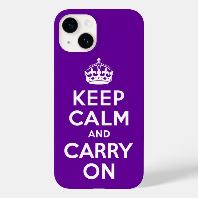 Coques Case-Mate iPhone Purple Gardez le calme et continuer (Verso)