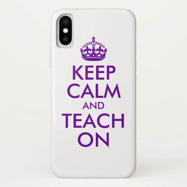 Coques Case-Mate iPhone Purple Gardez le calme et Enseigner (Dos)