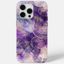 Purple & Gold Alcohol Ink iPhone Case