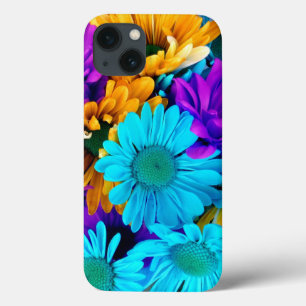 iPhone 13 Coque Purple Gold N Turquoise Daisies iPad Air