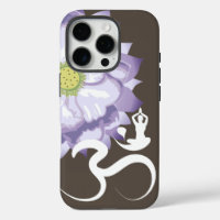 Purple Lotus Fleur Yoga & Om/Aum Zen Calligraphie
