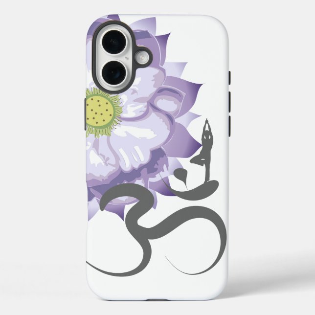 Coques Case-Mate iPhone Purple Lotus Fleur Yoga & Om/Aum Zen Calligraphie (Verso)