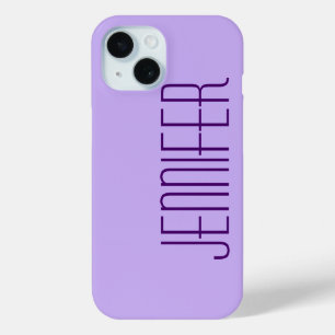 Coque Pour iPhone 15 Purple, Minimaliste, Nom Jumbo