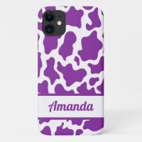 Purple Nom Personnalisé Vache Imprimer Motif