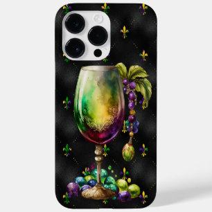 COQUE POUR POUR iPhone 14 PRO MAX PURPLE OR VERT MARDI GRAS BOISSONS FESTIVES