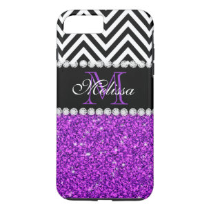 ETUI iPhone Case-Mate PURPLE PARTIES SCINTILLANT NOIR CHEVRON MONOGRAMME