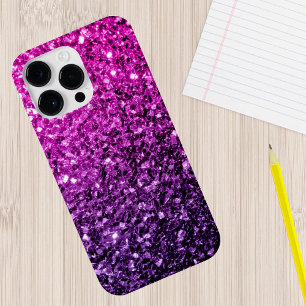 Coques Pour iPhone Purple Pink Ombre faux parties scintillant scintil