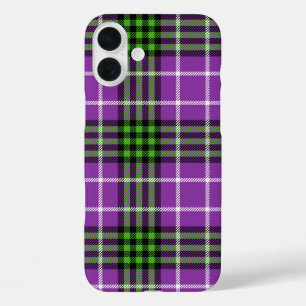 COQUES iPhone 16 PLUS PURPLE VERT BLANC HALLOWEWEEN PLAID MOTIF