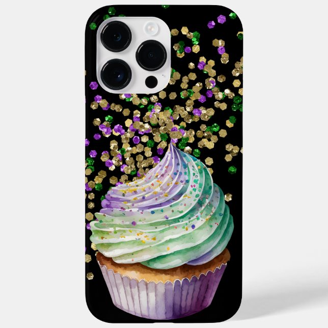 COQUES Case-Mate iPhone PURPLE VERT OR MARDI GRAS CUPCAKE (Verso)