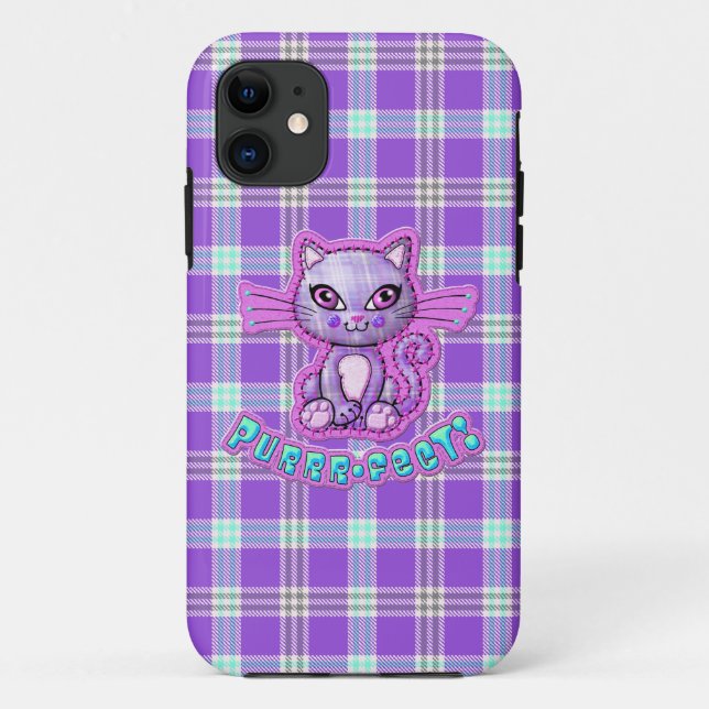Coques Case-Mate iPhone Purrfect Kitty Chat Plaid iPhone 5 Casemate (Dos)