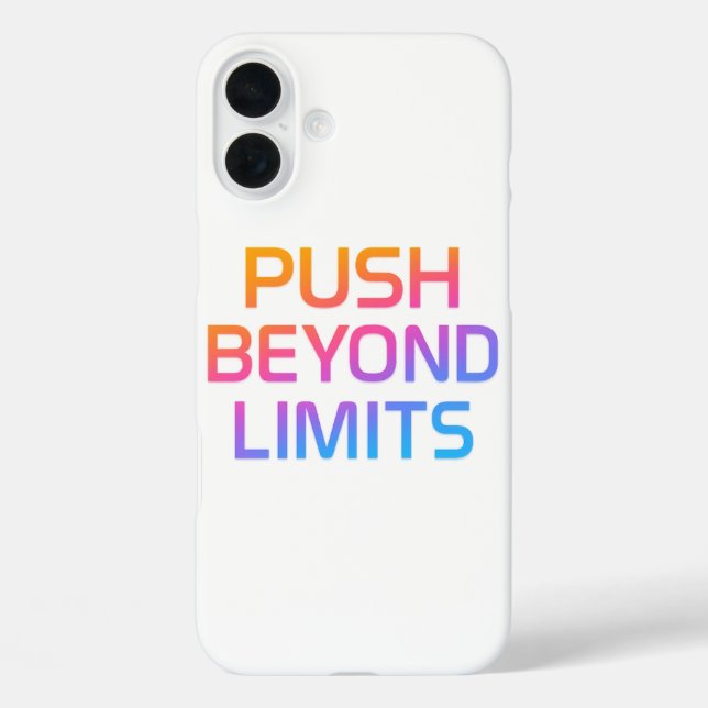 Coques Case-Mate iPhone Push Beyond Limits Gradient Motivational iPhone 16 (Verso)