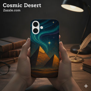 Coques iPhone 16 Plus Pyramides antiques Sacré nuit Ciel Turquoise