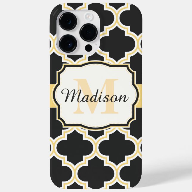 Coques Case-Mate iPhone Quatrefol noir et or marocain (Verso)