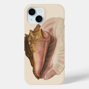 Coque Pour iPhone 15 Queen Conch Shell Seashell, Vintage Marine Life
