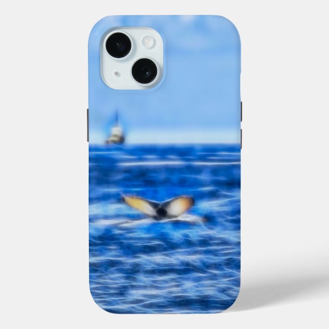 Coques Case-Mate iPhone Queue de baleines Navire nautique Bleu Océan (Verso)