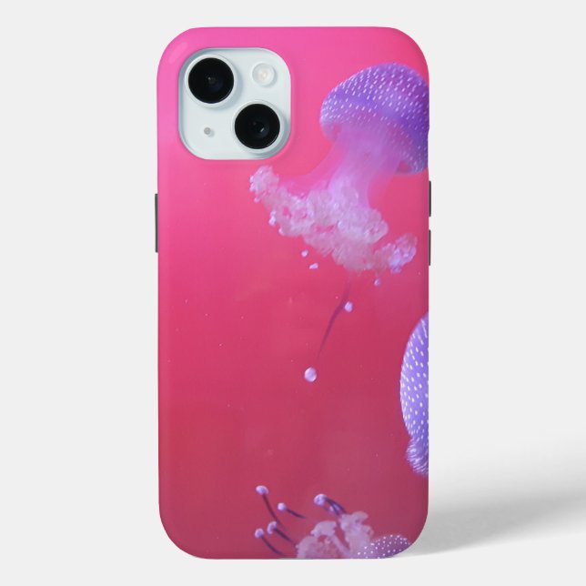 Coques Case-Mate iPhone Quirky Jellyfish in the Pink Water (Verso)