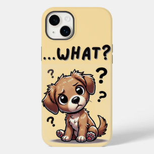Coque Pour iPhone 14 Plus "...quoi ?" Adorable Confused Cartoon Puppy