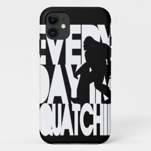 Coque iPhone 11 Quotidien je suis Squatchin noir et blanc