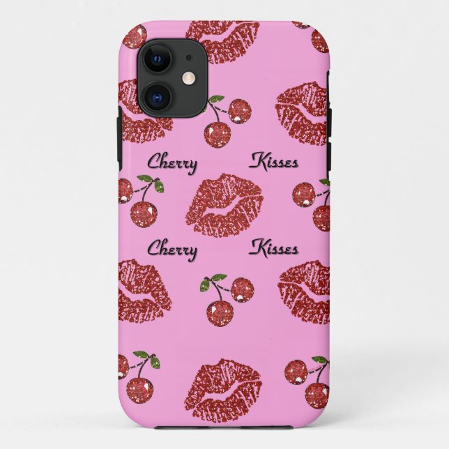 Coques Case-Mate iPhone RAB Rockabilly Cherry Kisses on Pink (Dos)