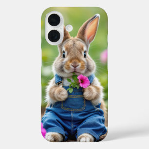 Coques iPhone 16 Rabbit Manger Pétunia Rose Fleurs