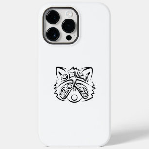 Coque Pour Pour iPhone 14 Pro Max Raccoon tribal noir et blanc