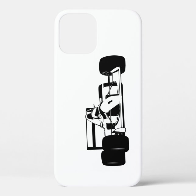 Coques Case-Mate iPhone Race Car Silhouette noir et blanc (Verso)