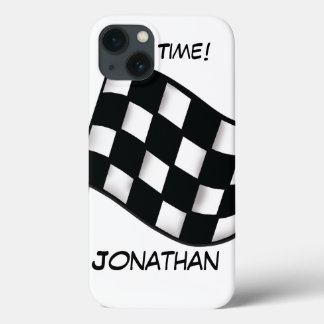 Case-Mate iPhone Case Race Noir Blanc À damiers Nom du drapeau Personnal