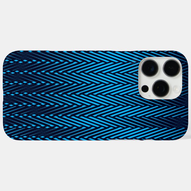 Coques Case-Mate iPhone Rad Abstrait Géométrique Bleu et Noir Trippy (Verso (horizontal))