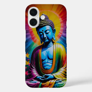 Coques iPhone 16 Raies sacrées de bouddha de la paix