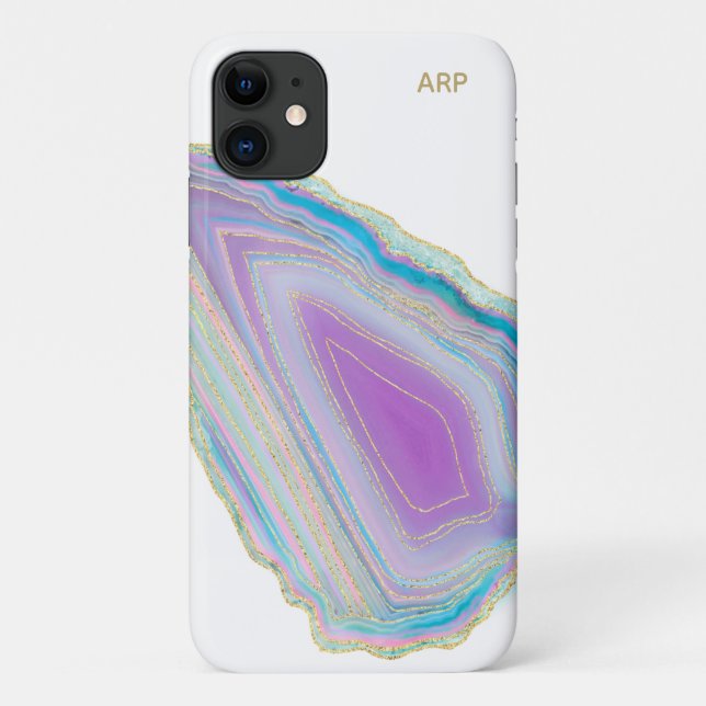 Coques Case-Mate iPhone *~* Rainbow Agate Gold Parties scintillant Pastel (Dos)