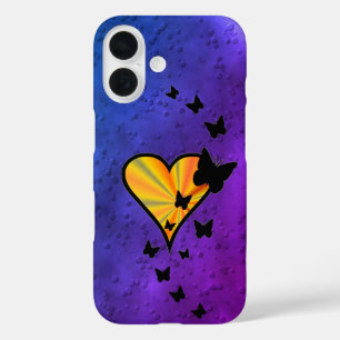 Coques iPhone 16 Rainbow heart and Butterfly