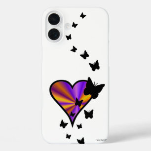 Coques iPhone 16 Plus Rainbow heart and Butterfly