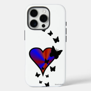 Coques iPhone 16 Pro Rainbow heart and Butterfly