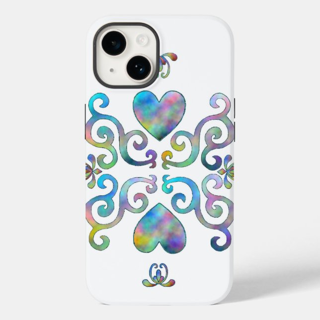 Coques Case-Mate iPhone Rainbow Heart et Lily (Verso)
