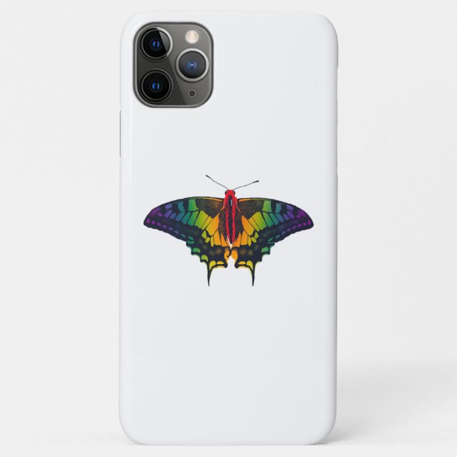 Coques Case-Mate iPhone Rainbow Pride Flag Swallowtail Butterfly (Dos)