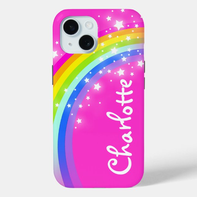 Coques Case-Mate iPhone Rainbow rose girls nom personnalisé (Verso)