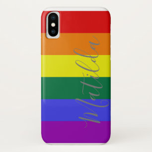 Case-Mate iPhone Case Rainbow Stripes LGBT Nom personnalisé