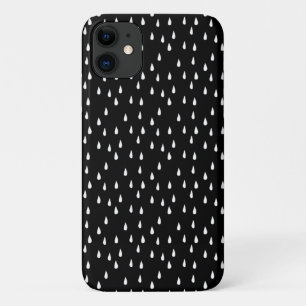 Case-Mate iPhone Case Raindrops Whimsical Motif blanc sur noir