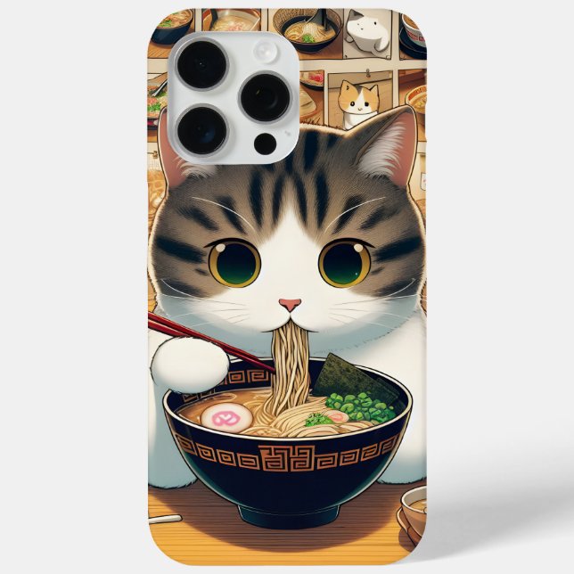 Coques Case-Mate iPhone Ramen mangeant de chat Munchkin (Verso)