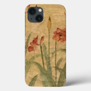 Etui iPhone 13 Rangée d'amaryllis rouge