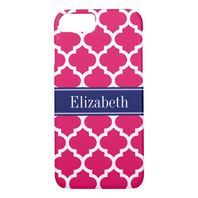 Coques Case-Mate iPhone Raspberry Wharf Marocain #5 Marine Nom bleu Monogr (Dos)