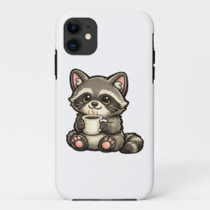 Case-Mate iPhone Case Raton laveur mignon avec café – Animal Kawaii Cozy