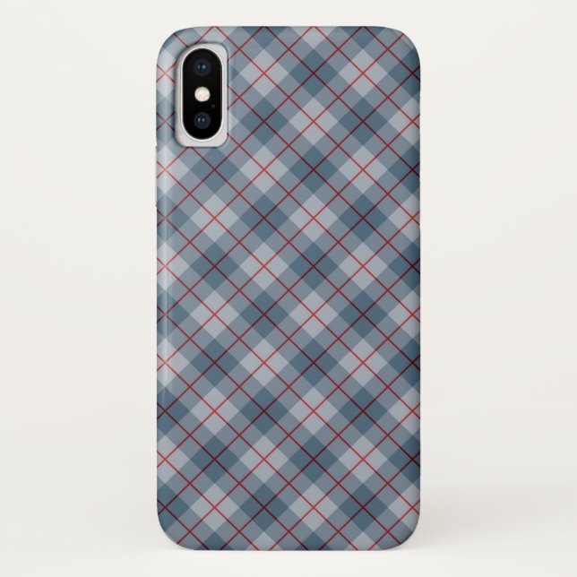 Coques Case-Mate iPhone Rayure Bleu-Rouge de plaid polarisé (Dos)