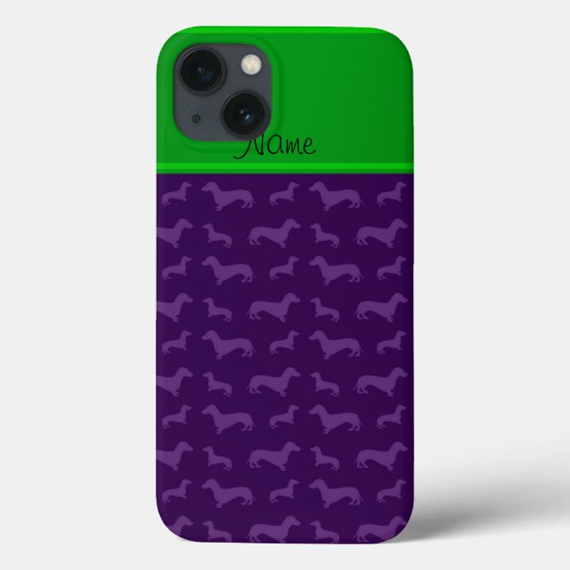 Coques Case-Mate iPhone Rayure pourpre nommée faite sur commande de vert (Verso)