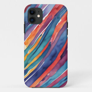 Case-Mate iPhone Case Rayures Aquarelle Orange, Rose Bleu Vert Violet